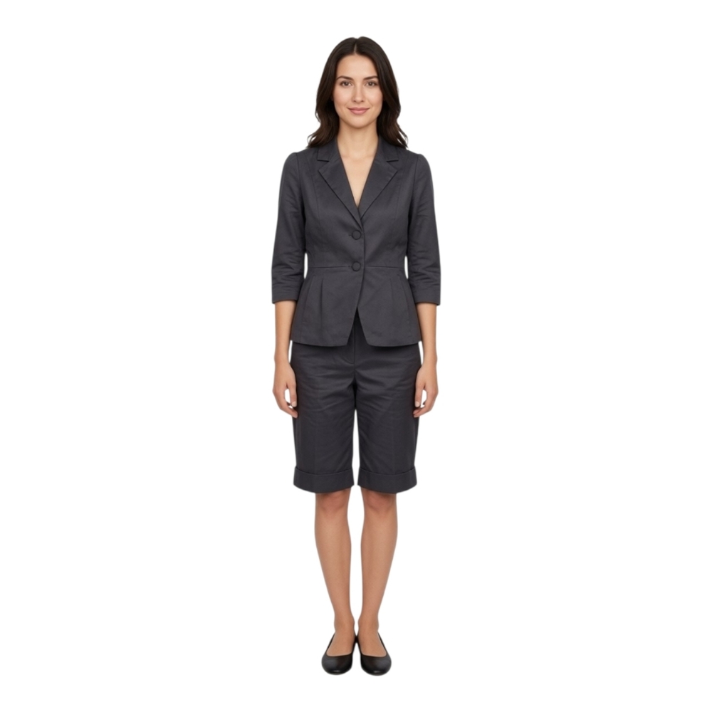 Women's Black Blazer and Shorts Set